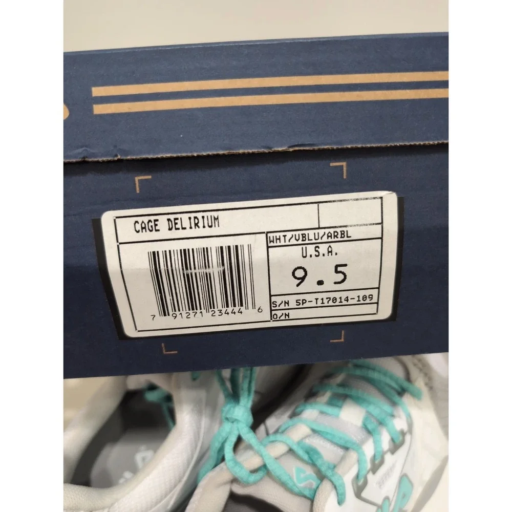 NWB FILA Cage Delirium Sneakers Tennis Shoes Women's White/Aqua Sz. 9.5